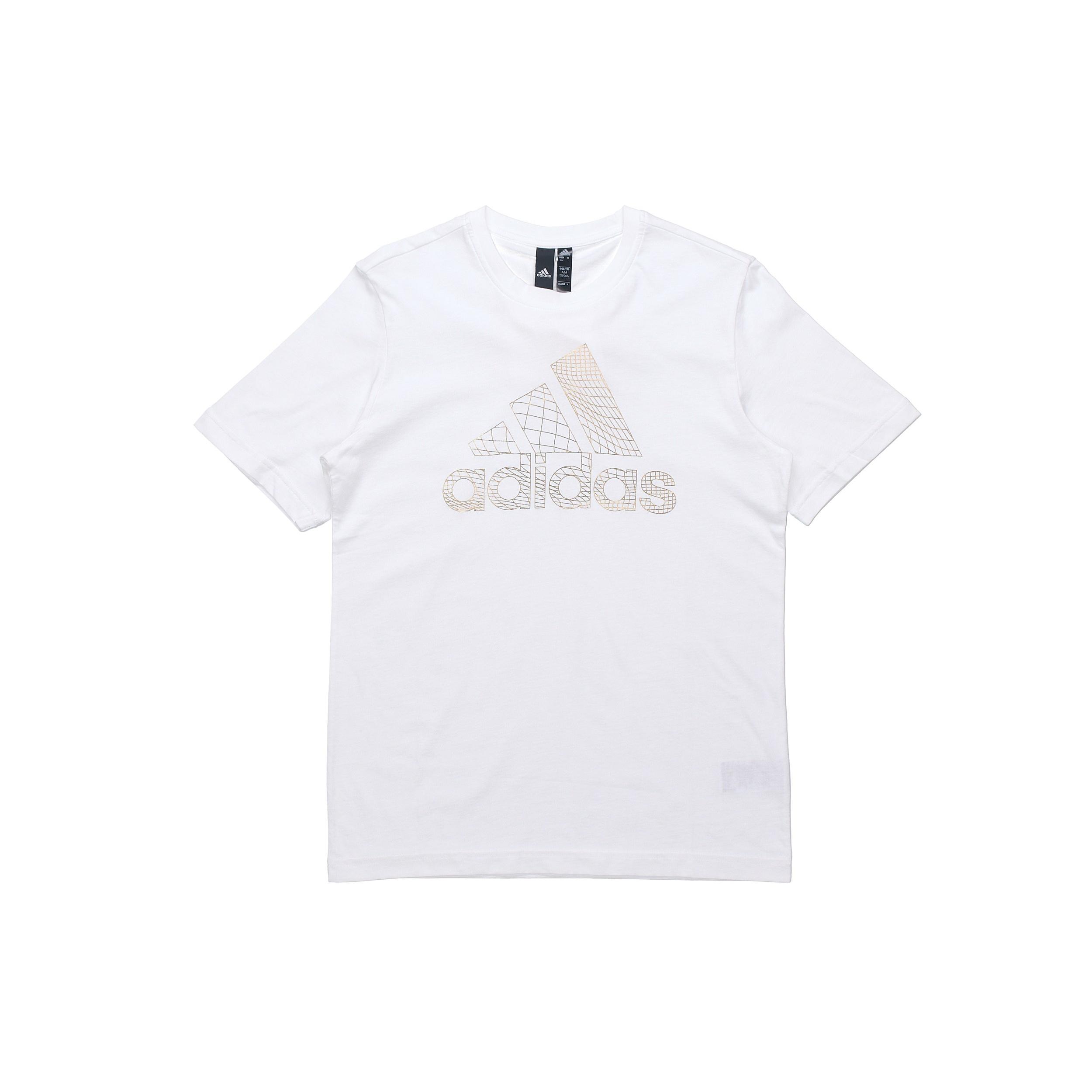 adidas Athleisure Casual Sports Round Neck Short Sleeve White Men s ED7260 M