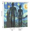 1pc Van Gogh-Inspired Artistic Shower Curtain Liner - Perfect for Bathroom Decoration - Includes 12 Hooks