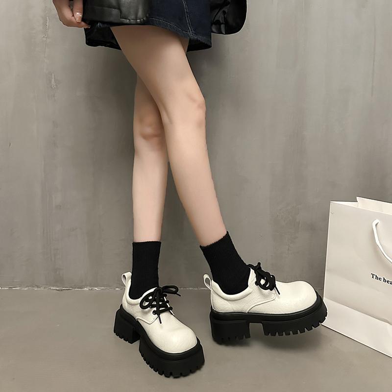 Мода 2024 Весняно-осіння мода Нові жіночі зручні нековзкі туфлі з круглим носком і високими підборами на низьких підборах