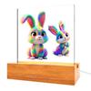 Solid Wood Base Acrylic USB Night Light - Creative Children's Gift Table Lamp