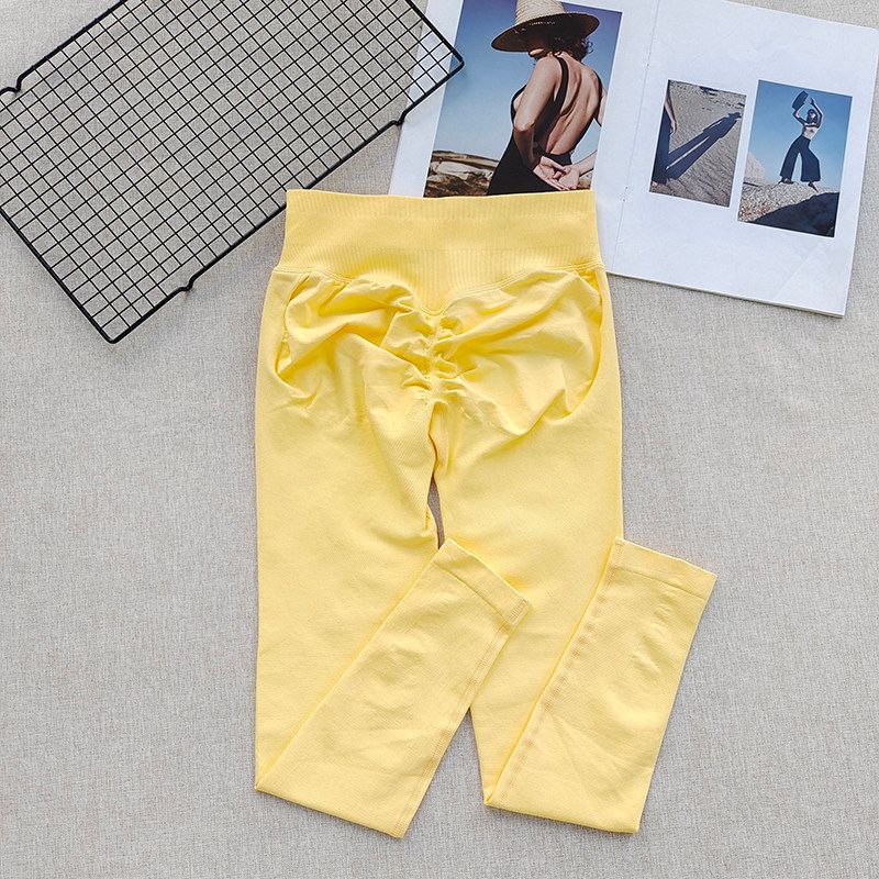 Really Show Off Your Butt! European and American Style Three-Section Waist New Peach Butt-Lifting Tight Yoga Pants Sports Fitness Long Pants for Women