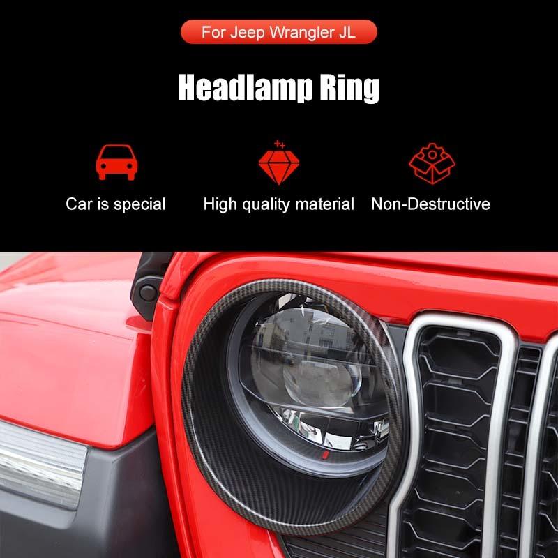 Car Headlight Bezel Decoration Sticker Cover for Jeep Wrangler  Wrangler JL For JT Gladiator 2024 Up Car Interior Accessories