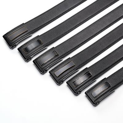 Porter une ceinture pour hommes à boucle automatique Classique Couvercle Ciel et Terre Bouton Tête Affaires Décontracté Simple Cuir de Vachette Première Couche Ceinture
