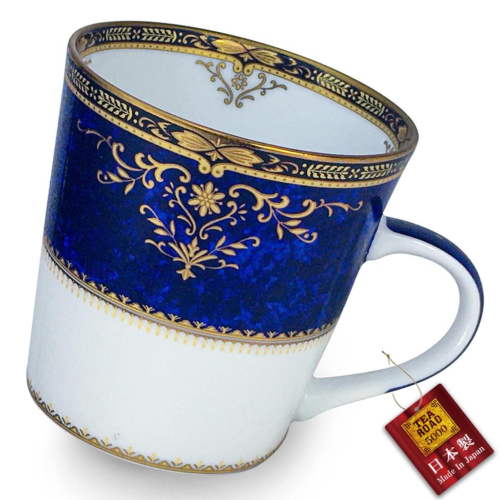 New Royal Blue Microwave Made In Japan 230cc White Porcelain [Mug OK]