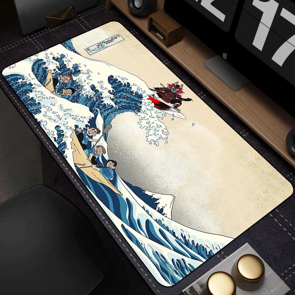 Pad NonSlip Carpet Natural Rubber Big Mouse Mats x Mouse Pad Gamer Black Great Wave Art Mousepad XXL Mechanical Keyboard