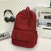 College Style Women's Solid Color Backpack Large Capacity Student School Bag Junior High School Backpack