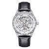 Beliebte gravierte Leder leuchtende mechanische Herren-Automatik-Mechanikuhr Business-Uhr Mode High-End-Uhr