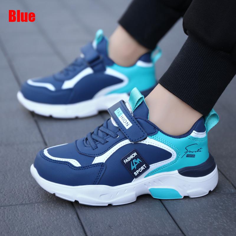 

Новые модные детские кроссовки, повседневная уличная прогулочная обувь для мальчиков, удобные и противоскользящие сетчатые кроссовки, размеры 28-40 37 синий