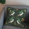 2D Green Birds With Gold Leaves Patterned Pillow Cover Pattern Cushion Cover Suitable For Sofa Bedroom Car Pillow Cover