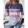 Spring Autumn Long Sleeve Striped Pattern Women T-Shirts Street 3D Printing Ladies Tee 3XL Plus Size Casual Tops