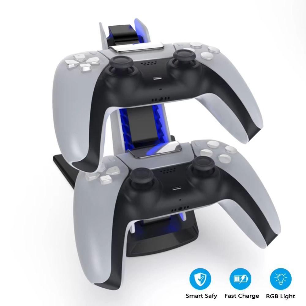 Type-C Wireless Joystick Charging Base Dual Controller Stand for Sony Playstation 5