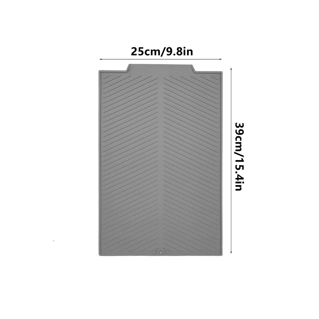 Large Silicone Striped Draining Mat - Minimalist Square Picnic Bar Pad