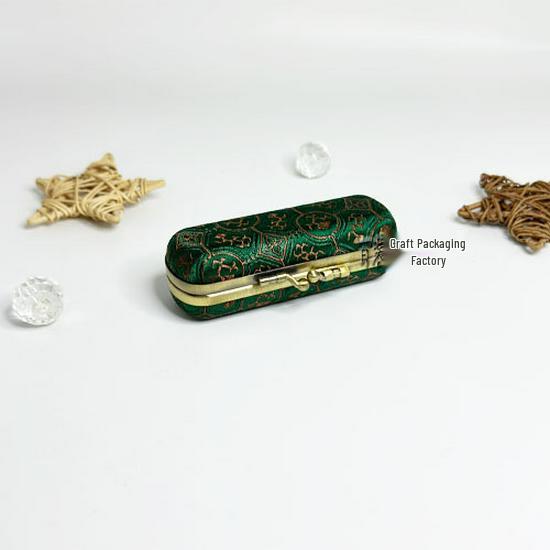 Vintage Brocade Embroidered Lipstick Case with Mirror