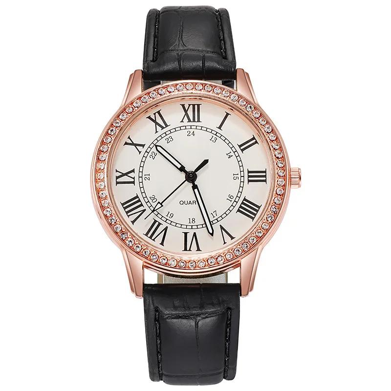 Ladies Luminous Quartz Watch Luxury Fashion Rhinestone Digital Leather Strap Casual Wristwatches Relogio Feminino Reloj Mujer
