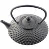 Cast Iron Kettle 1.25L Black Infuser With Strainer For Tea And Herbs