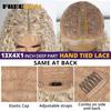 FREEDOM Synthetische Lace Front Perücken für Damen 30 Zoll Lockige Lace Perücke mit Babyhaaren Ombre Braun Blond Ingwer Cosplay Perücken