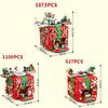 Christmas Gift Surprise Mechanism Box Model Building Block DIY Elk Snowman Bricks Ornament Toys for Children Adult
