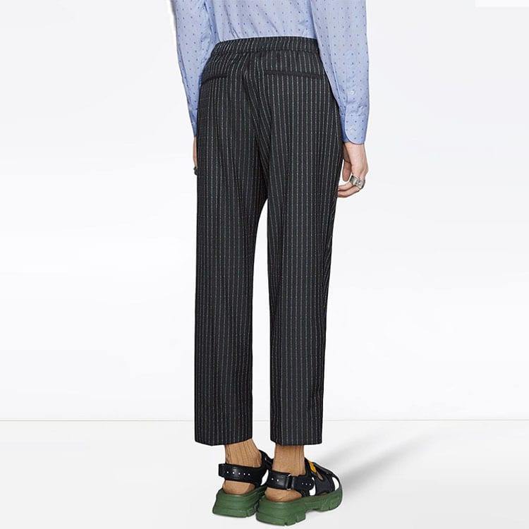 Gucci Casual Pants Men's Black Moderate Straight Fit Pants 552576-ZAAAM-1180