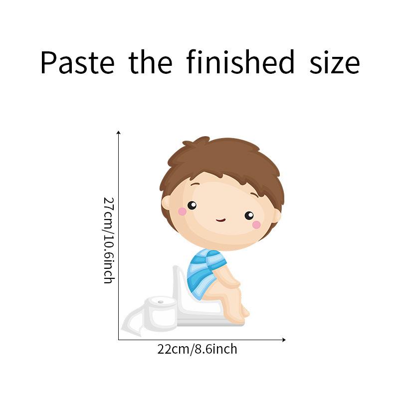 Cartoon Potty Training Boy Toilet Seat Sticker for Kindergarten Kids Room Removable Self-Adhesive Decal