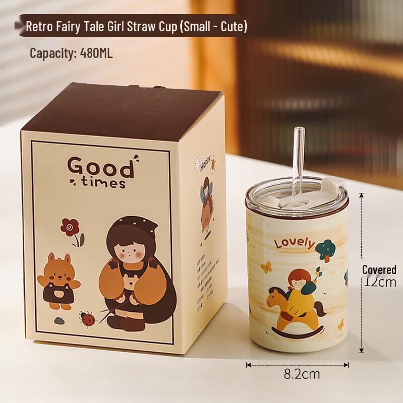 XIDERUN Portable Ceramic Straw Mug