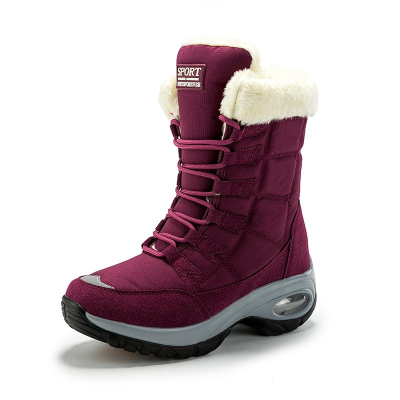 Women Plush Cotton Shoes Air Cushion Snow Boots Fashion High-top Platform Shoes Winter Warm Outdoor Boots