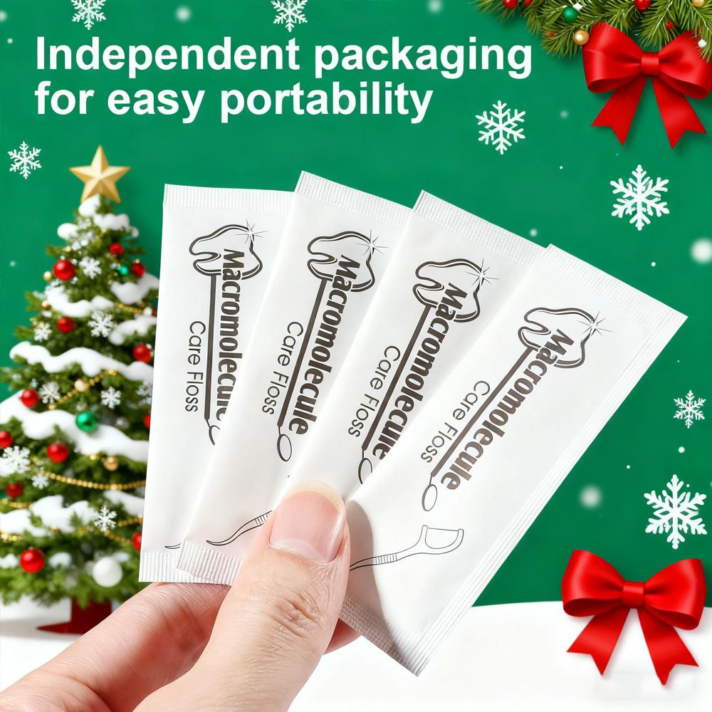 Christmas 250PCS Dental Floss Picks Individually Wrapped Disposable Teeth Cleaning Tools for Holiday Home Party & Travel