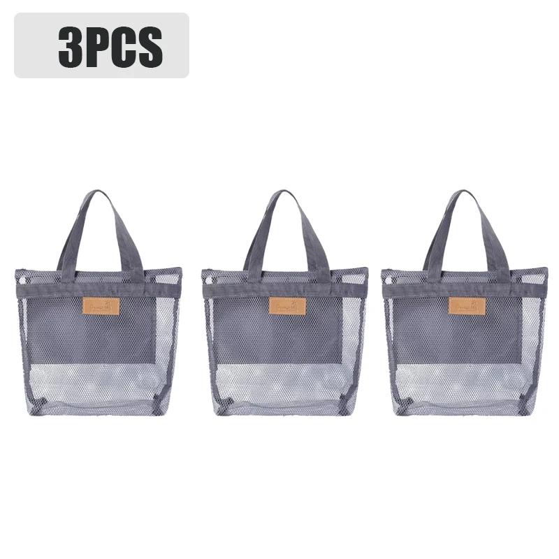 Leichte Netz-Strandtasche Reise-Organizer zum Schwimmen Toilettenartikel Outdoor-Aufbewahrung Handliche Tragetasche für den Urlaubsgebrauch