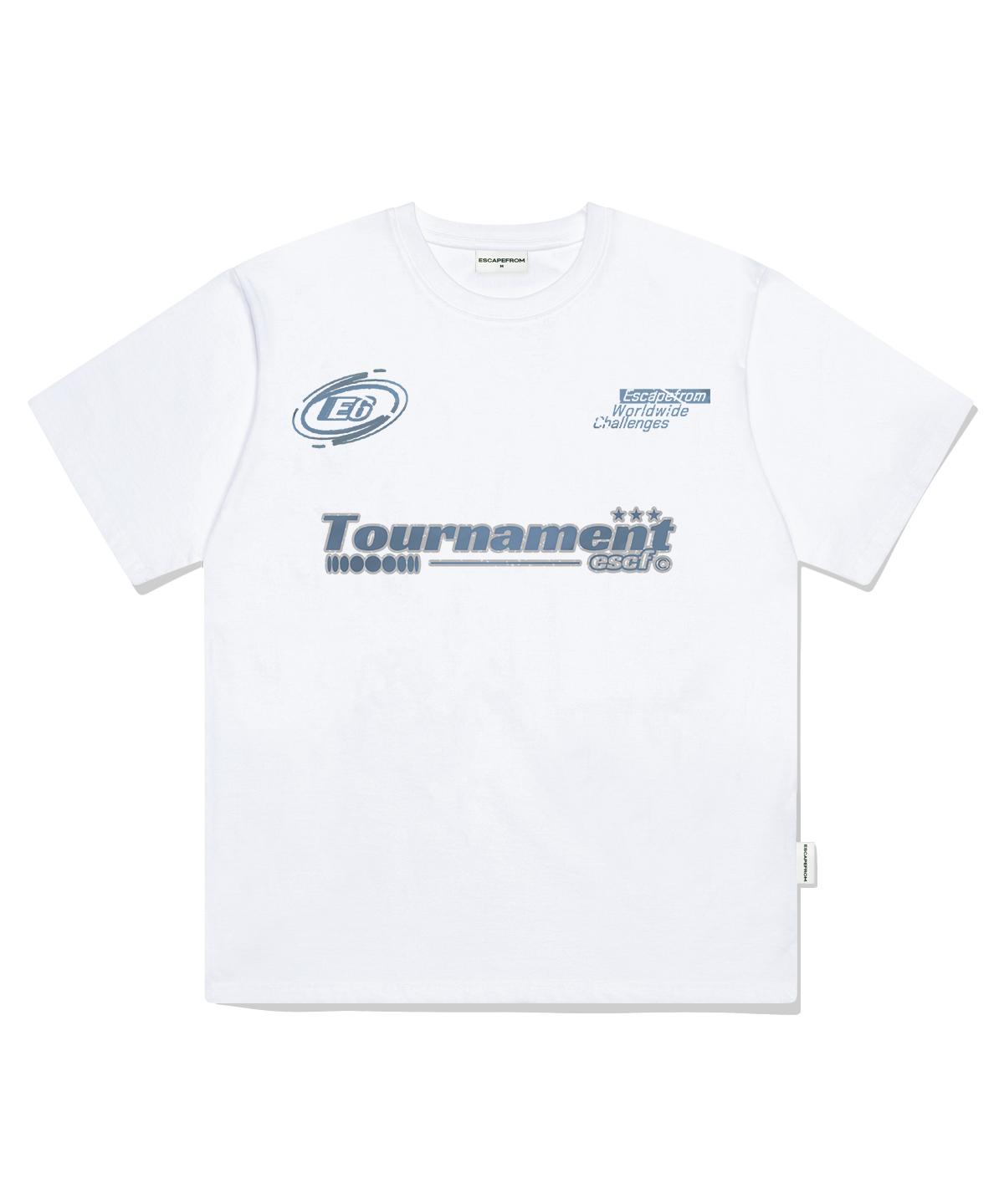 Escape From Blue Tournament Vintage Logo Print Oversized Short Sleeve T-Shirt White L