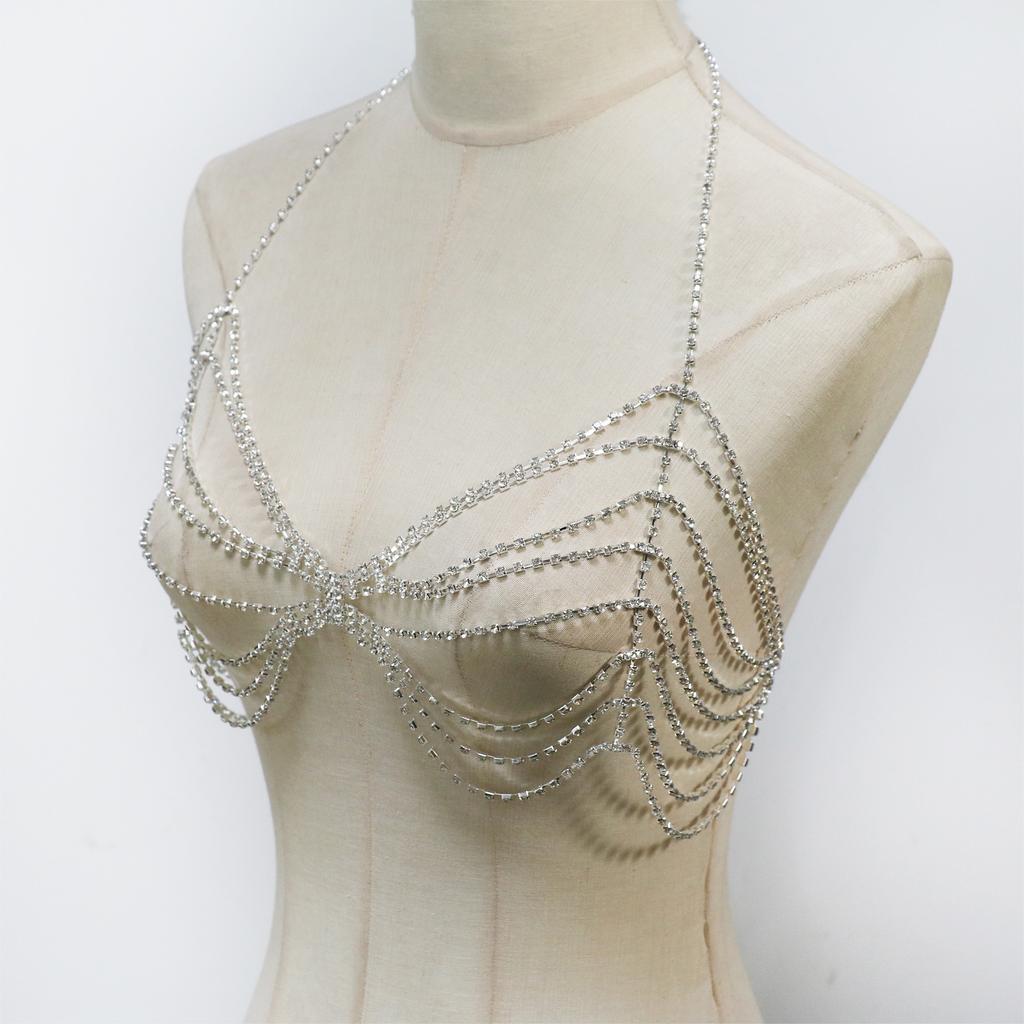 Sexy Jewelry, Fashionable Simple Chain Rhinestone Breast Chain, Sexy Nightclub Party Wear Europe And America