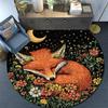 Fox Dreams Round Area Rug,Carpet Rug for Living Room Bedroom Sofa Playroom Decor,Non-slip Floor Mat