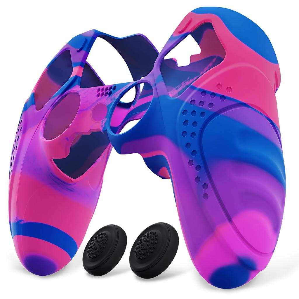 PlayVital Soft Rubber Protector Skin for PS5 Edge Wireless Ergonomic Silicone Cover Case with Thumb Grip Caps for PS5 Edge Controller Edition and