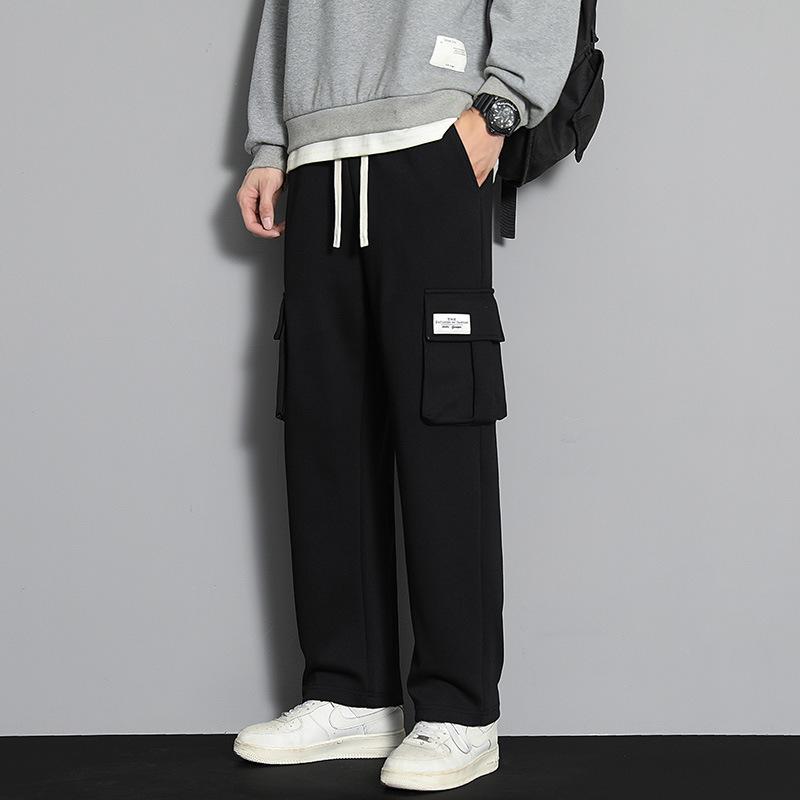 Retro Black Work Pants Men's Spring and Autumn Large Size Straight Loose Comfortable Handsome Wide-legged Casual Long Pants