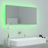 LED Bathroom Mirror Concrete Grey 90 x 8.5 x 37 cm Acrylic