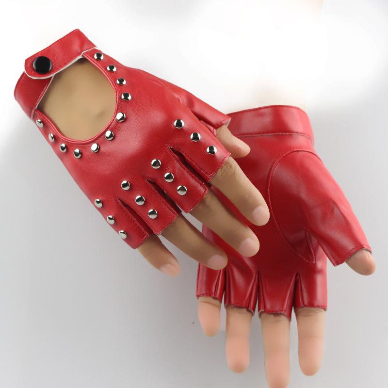 Dancing Half Finger Gloves Men and Women Liuding Autumn and Winter Night Club Performance Pole Dance Ladies, Ga Party Performance Rivet