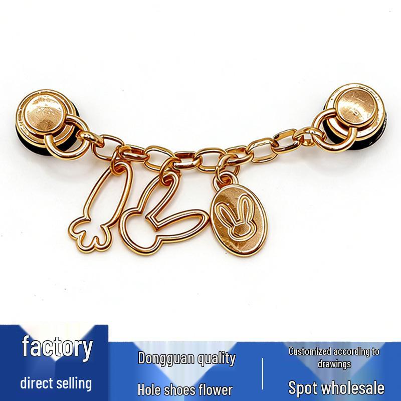 Metal Pink Flower Chain Shoe Accessories for Crocs