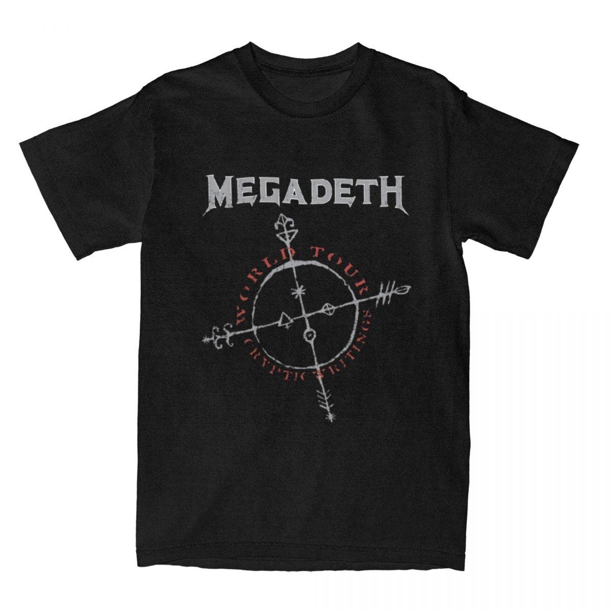 Футболка Megadeths Cryptic Writings для мужчин и женщин, 100% хлопок, забавная, с круглым вырезом, черная металлическая, дэт-метал-футболка, короткий рукав, одежда, уникальная S чёрный