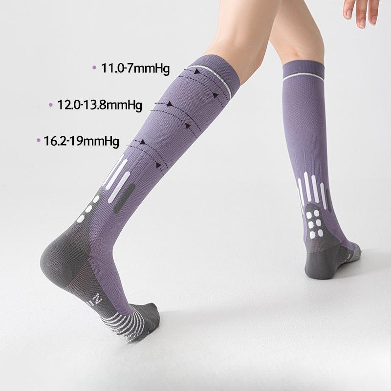 Sports Pressure Socks, Women's Long Stockings, Fitness Running and Rope Skipping Muscle Compression Socks, Yoga Slimming Legs Calf Socks