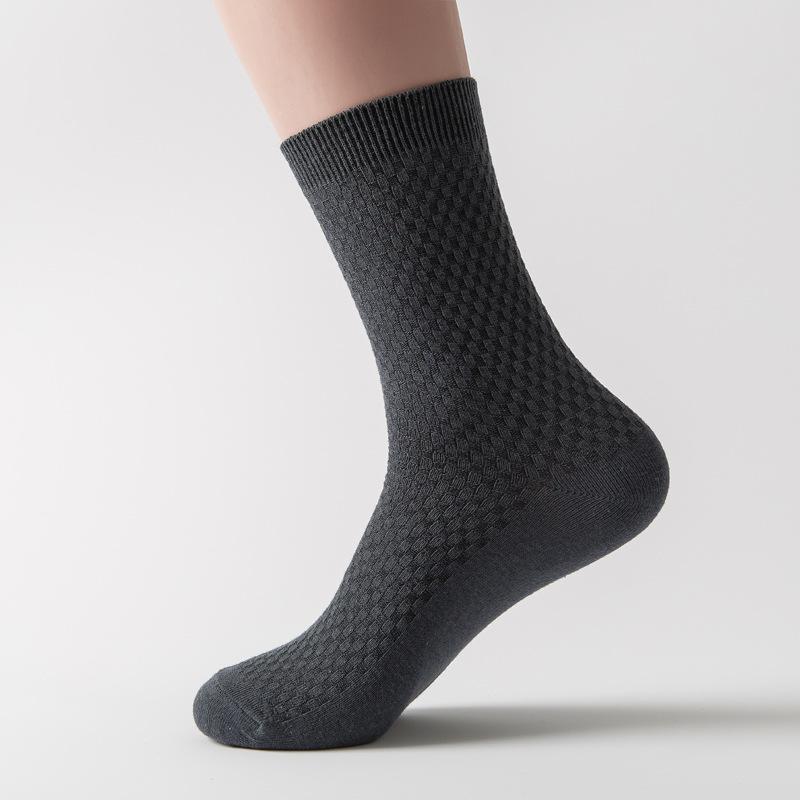 Męskie Skarpetki Casual z Włókna Bambusowego Oddychające Skarpetki Średniej Długości dla Biznesmena