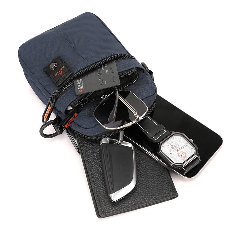 Mini Mobile Phone Bag Men's Shoulder Crossbody Bag Oxford Waist Bag