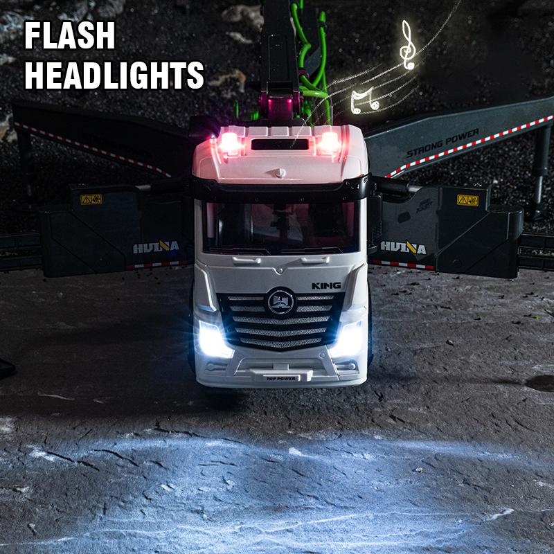 Non-Toxic Rc Truck Huina 1:18 11 Ch Semi-Alloy Remote Control Cement Pump Car Engineering Vehicle Tractor Trailer Toys For Kids Children Gifts
