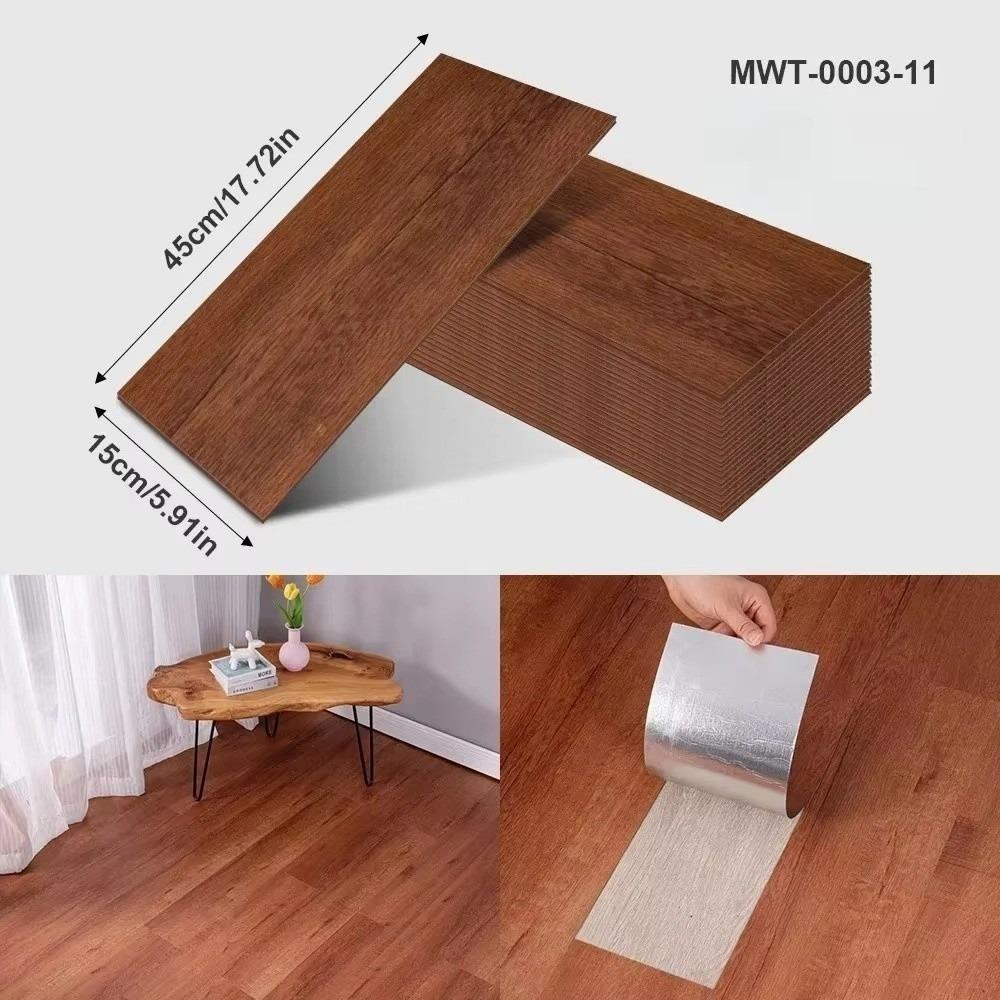 16 Stück/Set Selbstklebende Bodenaufkleber DIY Holzmaserung Wandaufkleber Hitzebeständig Wasserdicht Imitations-Wandfliesen