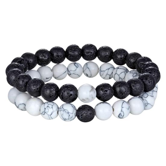 

2шт браслет для йоги модный очаровательный эластичный браслет черный браслет из бисера для йоги