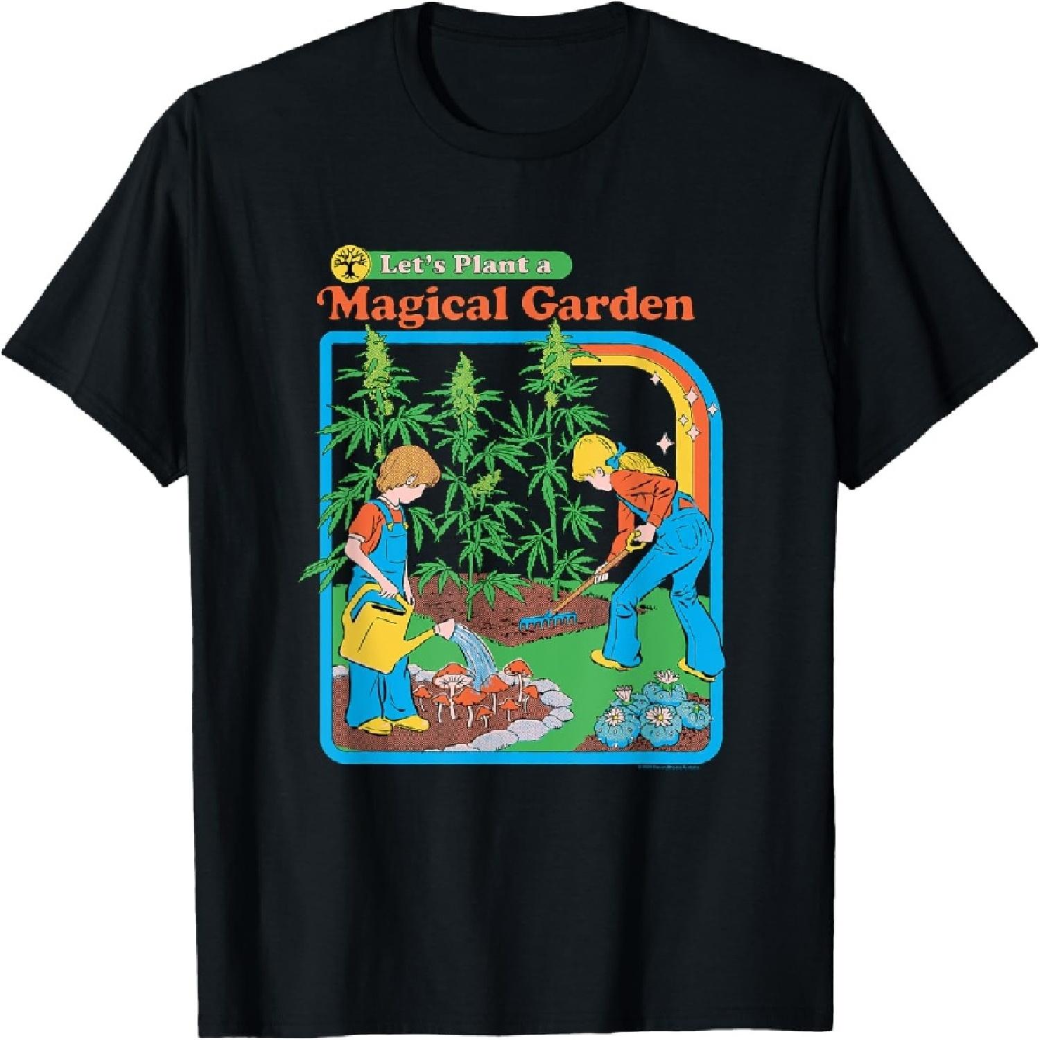 Magical Mushroom Garden Retro Dark Humor T-Shirt XXXXXL разноцветный