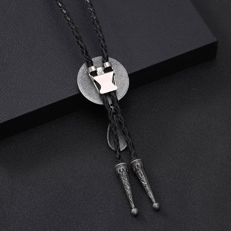 Bolo Krawatte für Männer Geprägter Anhänger Bolo Krawatten Formelles Hemd Zubehör Vintage Bolo Krawatte Klassische Country Halskette