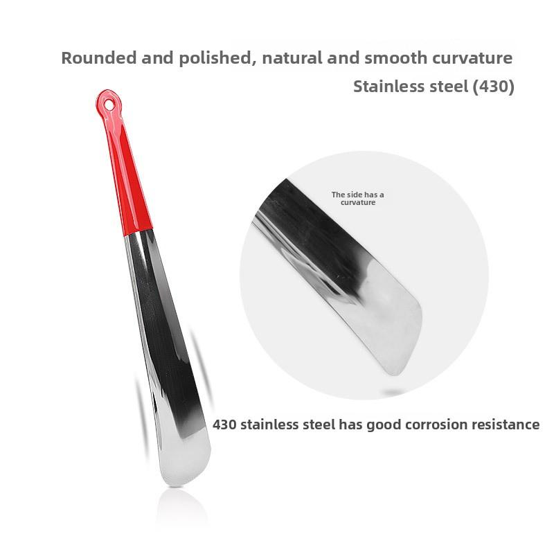 30Cm Stainless Steel Shoehorn Soft Glue Soaking Pumping, Elderly Pregnant Women Do Not Bend Over and Do Not Ask for People, Shoes Slip, Shoe Lifter
