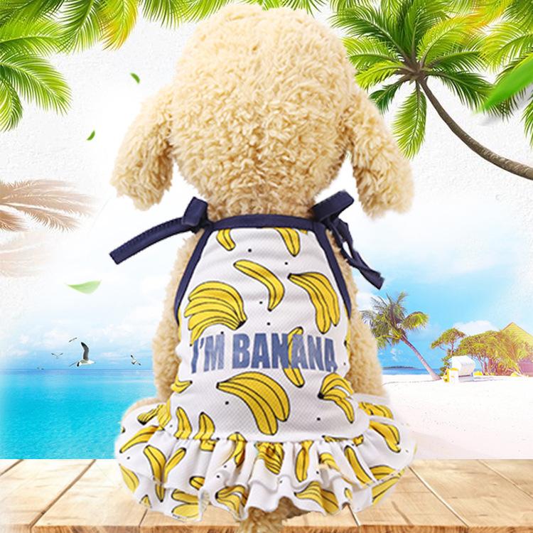 

Dog Pet Sling Dress Cat Clothes Vest Striped Cat Mesh Dog Supplies Spring Summer Teddy Pomeranian XS(Bust30CM Recommended W