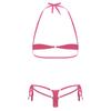 Set Bikini Due Pezzi Micro da Donna Reggiseno a Collo Alto Perizoma Basso Allacciatura Costumi da Bagno Abbigliamento da Spiaggia Lingerie