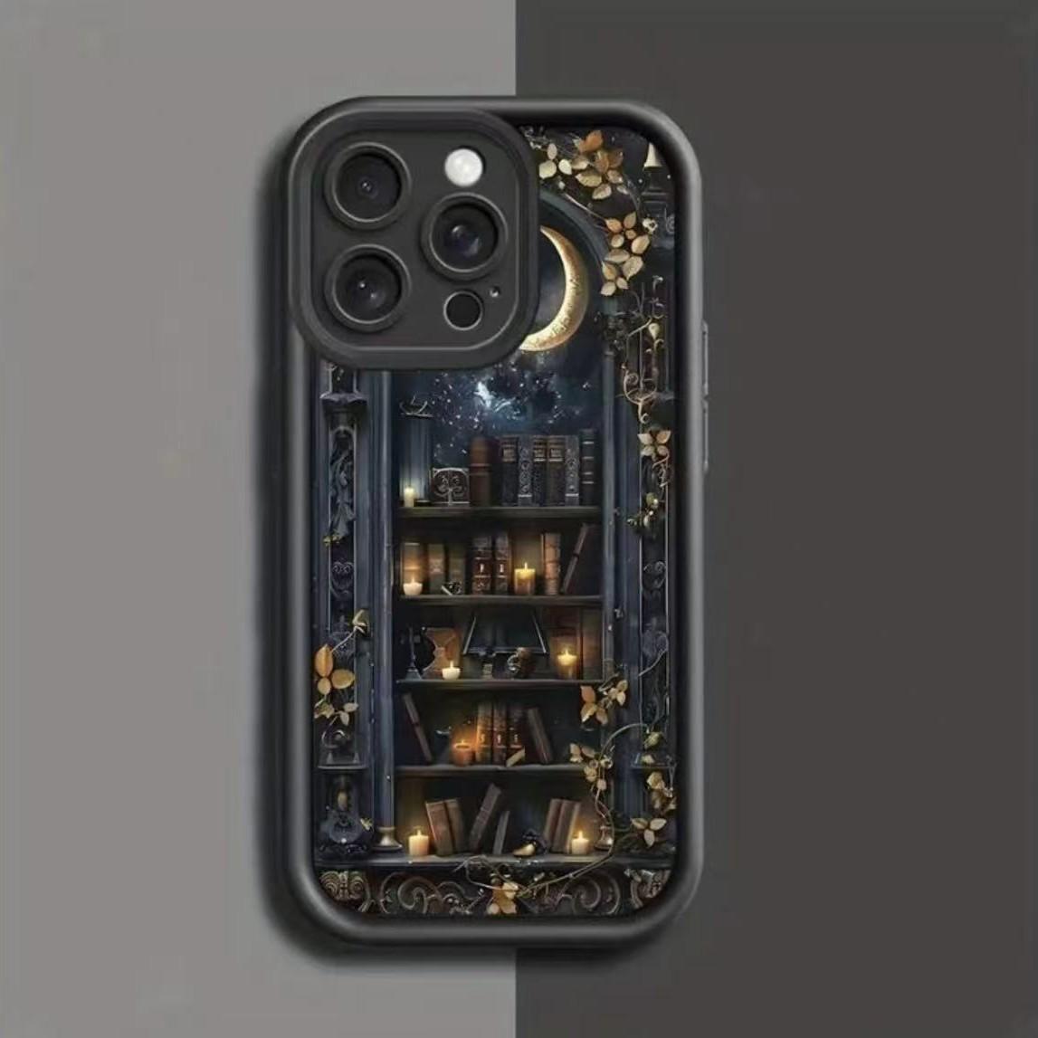 Волшебный книжный шкаф Луна Чехол для мобильного телефона iPhone17pro Apple 16 Противоударный 14/13promax Новый 15 iPhone 17