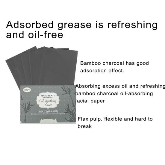 100Pcs Facial Oil Absorbing Paper Plant Fibres Breathable Make up Blotting Sheet