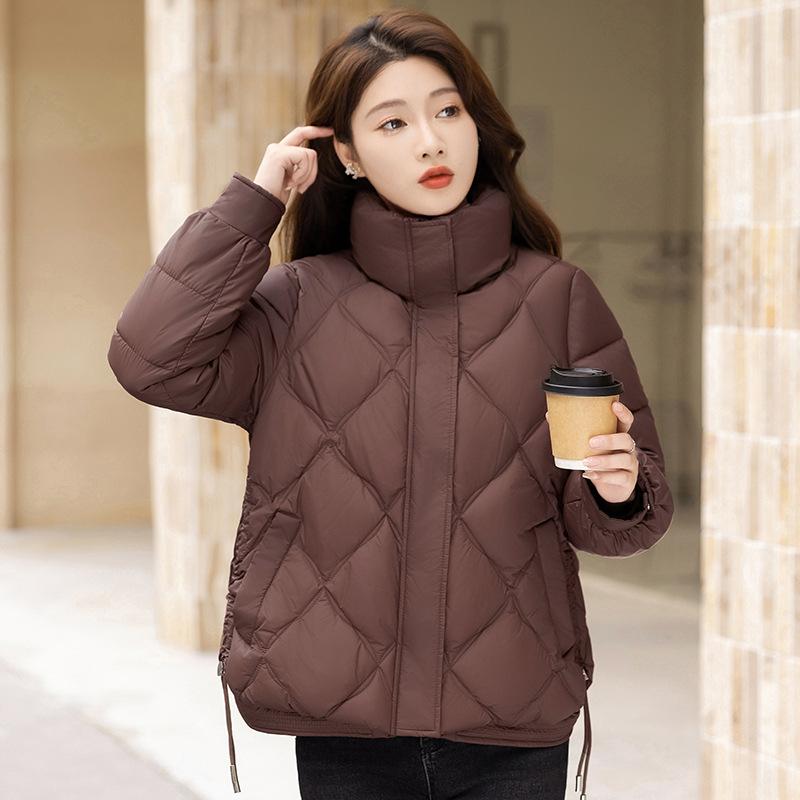 Short down cotton jacket women's autumn and winter 2025 new loose plus size stand-up collar thickened warm cotton jacket padded jacket jacket